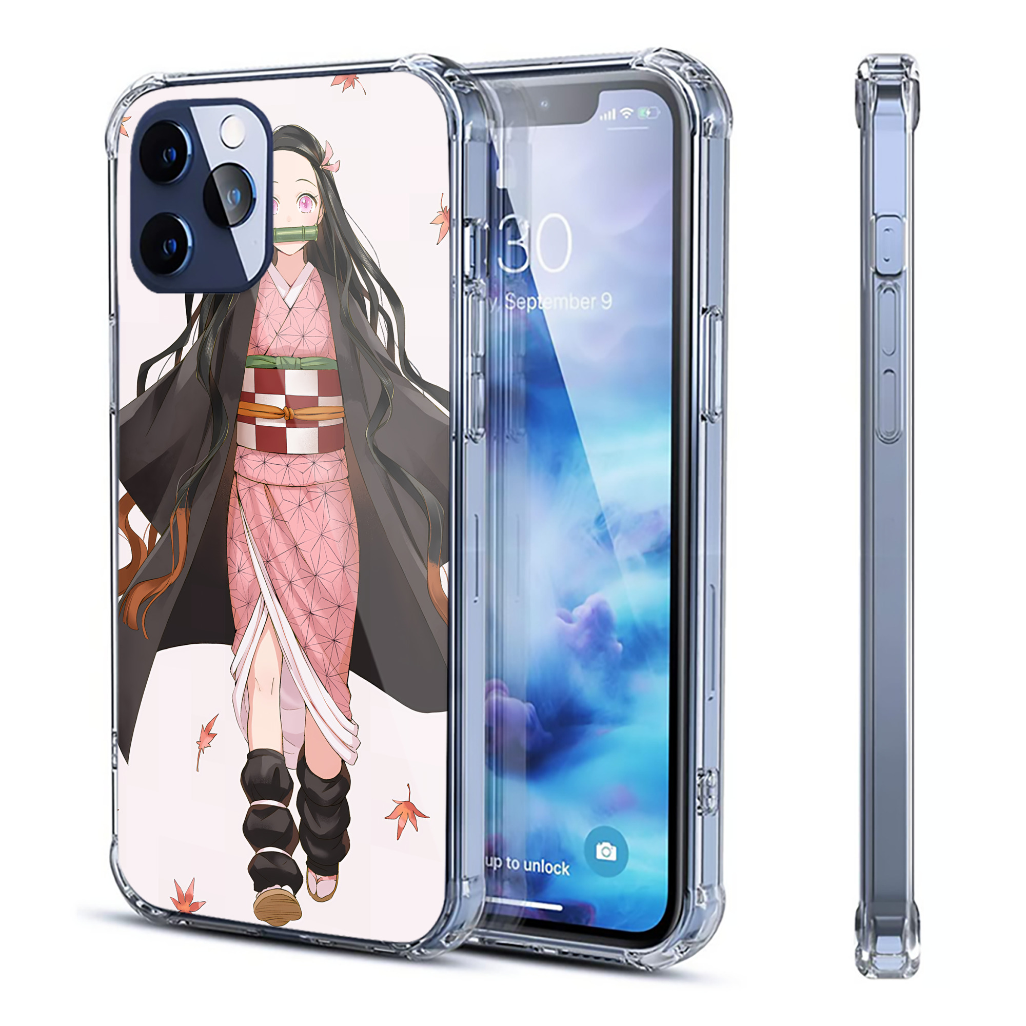 （画像用） 鬼滅の刃（きめつのやいば）竈門 禰󠄀豆子／かまど ねずこ Kamado Nezuko 【iPhone 12シリーズ対応】透明スマホケース（クリアソフトケース）